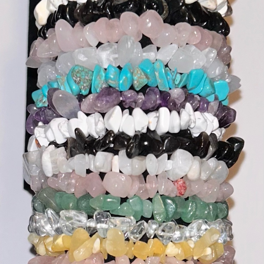 Multicolor Gemstone Chip Bracelets Set - image 6